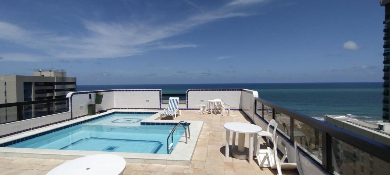 Apto De Frente Para O Mar, Piscina Na Cobertura 헤시피 외부 사진